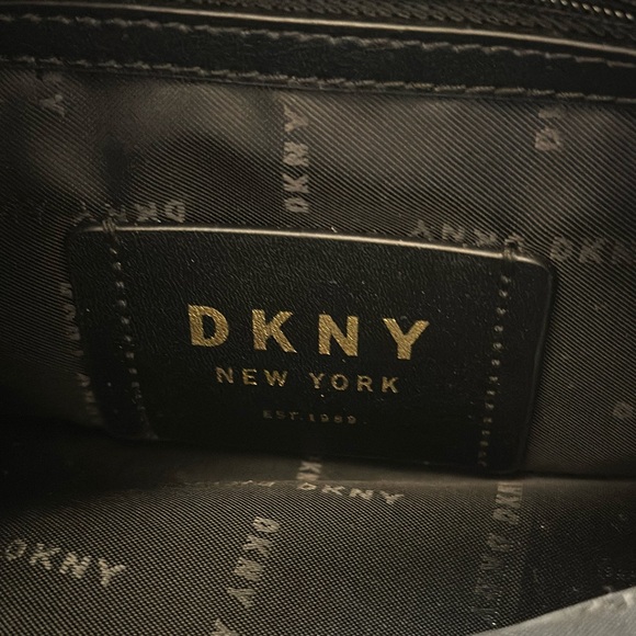 DKNY Paige Small Satchel-Black Gold Tone. - Picture 4 of 9